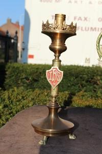 Candle Sticks en Brass / Bronze, Belgium 19th century