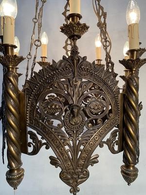 Chandeliers style Romanesque en Bronze, France 19th century