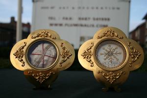 2  Two Separate Originally Sealed Devotion- (Kiss-) Reliquaries