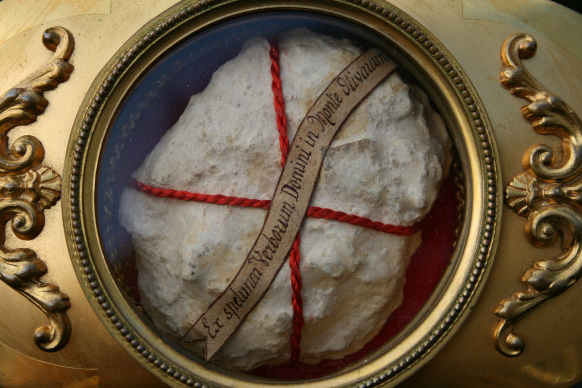 2  Two Separate Originally Sealed Devotion- (Kiss-) Reliquaries