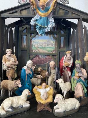 Nativity Set en Composite polychrome, Belgium 20th century