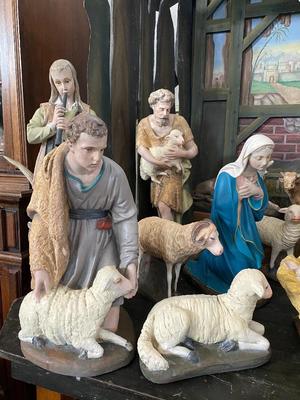 Nativity Set en Composite polychrome, Belgium 20th century
