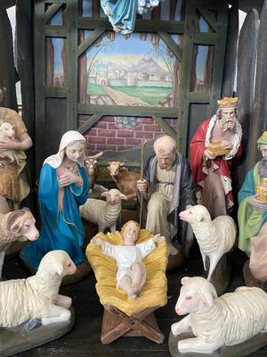 Nativity Set en Composite polychrome, Belgium 20th century