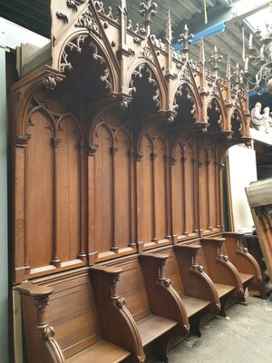 Choir Seats More And Better Pictures Soons ! style Gothic - style en Oak wood, Belgium  19 th century
