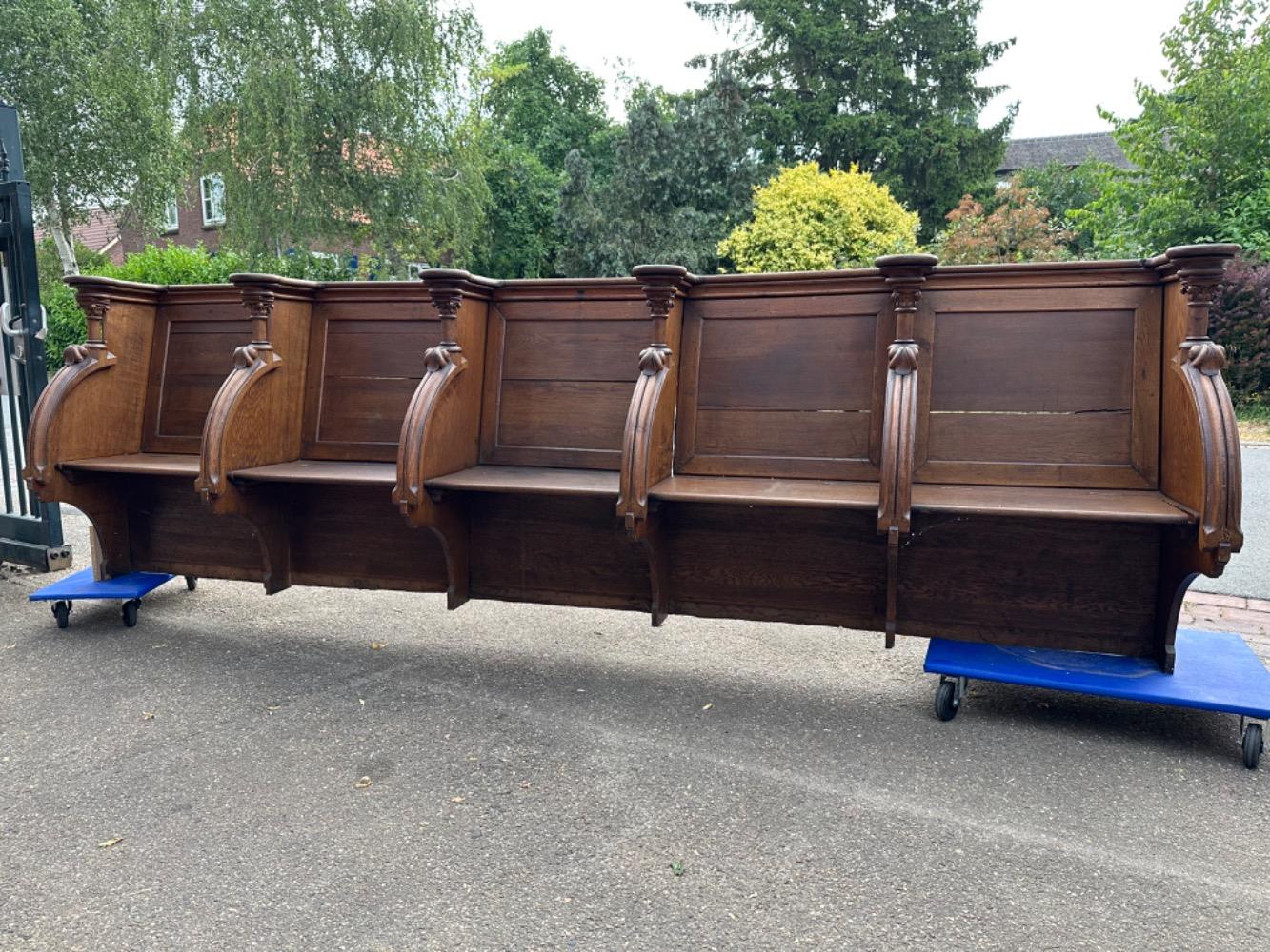 25 Seats Gothic - Style Choir Seats Total 14,45 Meters Lenght