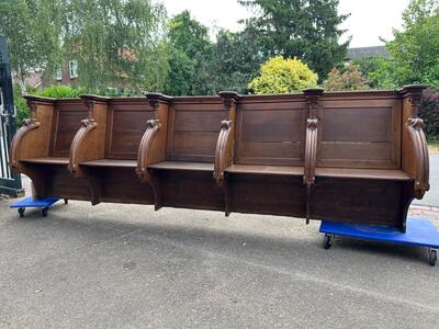 25 Seats Gothic - Style Choir Seats Total 14,45 Meters Lenght