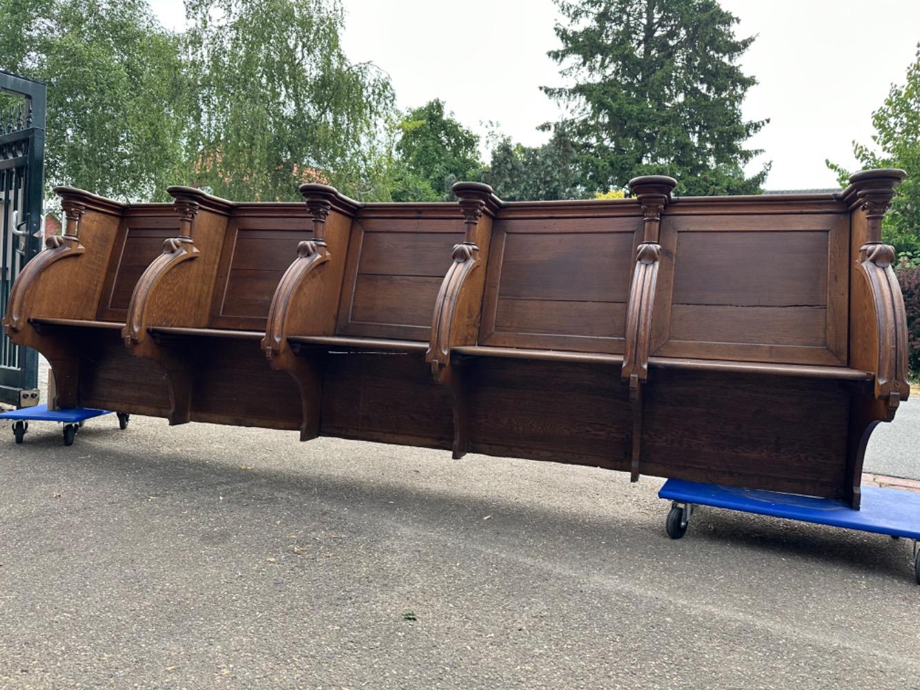 25 Seats Gothic - Style Choir Seats Total 14,45 Meters Lenght