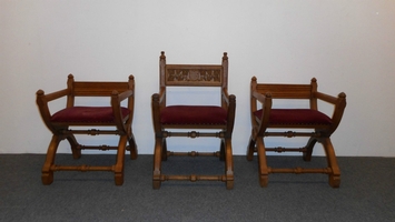 Altar -Set en Oak wood, Belgium 19th century