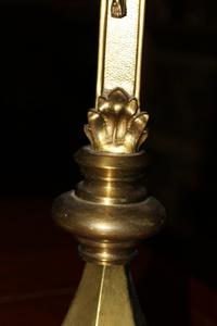 Altar - Set Pair Of Candle Sticks With Matching Cross en bronze, Belgium 19th century