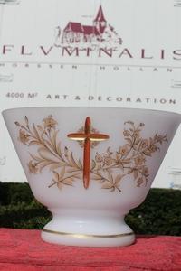 Altar - Set Vases.  Height Middle Piece 19 Cm. en Opaline, Belgium 19th century