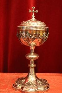 Ciborium Solid Silver / Pair Candle Holders / For Sale Seperate. en Silver, France 19th century