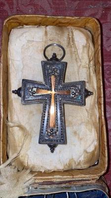 Enkolpia / Moniles Orthodox Pectoral Crosses With Relics Inside  en Full silver, Eastern Germany 19th century