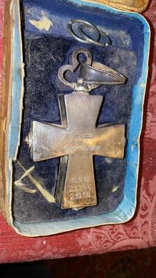 Enkolpia / Moniles Orthodox Pectoral Crosses With Relics Inside  en Full silver, Eastern Germany 19th century