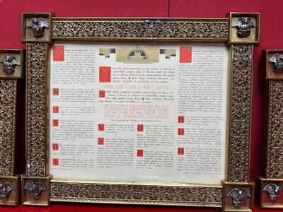 3  Exceptional Art Nouveau Set Canon Boards. 4 Evangelists Measurements : 1 X 60 W X 50 H Cm. 2 X 33 W  X 42 H Cm.