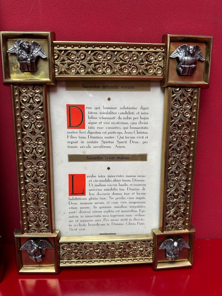 3  Exceptional Art Nouveau Set Canon Boards. Applications 4 Evangelists Measurements : 1 X 60 W X 50 H Cm. 2 X 33 W  X 42 H Cm.