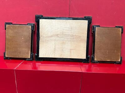 Exceptional Art Nouveau Set Canon Boards. Applications 4 Evangelists Measurements : 1 X 60 W X 50 H Cm. 2 X 33 W  X 42 H Cm. en Brass / Bronze / Gilt / Glass, France 20 th century ( Anno 1935 )