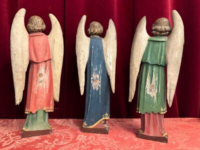 Angels  style Gothic - Style en Hand - Carved Wood , Belgium  19 th century
