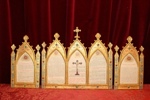 Canon Boards Measurements : 1 X 41 X 37 Cm. 2 X 32 X 18 Cm. style Gothic - style en Bronze / Gilt, France 19th century