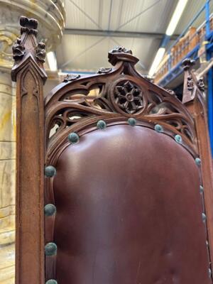Chairs  style Gothic - Style en Walnut wood , France 19 th century