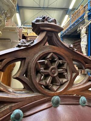 Chairs  style Gothic - Style en Walnut wood , France 19 th century
