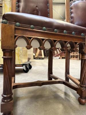 Chairs  style Gothic - Style en Walnut wood , France 19 th century