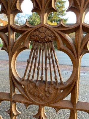 Communion Rails style Gothic - Style en Oak Wood, Belgium 19th century ( anno 1875 )