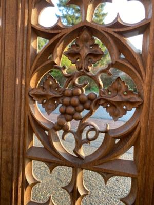 Communion Rails style Gothic - Style en Oak Wood, Belgium 19th century ( anno 1875 )