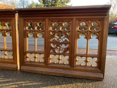 Communion Rails style Gothic - Style en Oak Wood, Belgium 19th century ( anno 1875 )