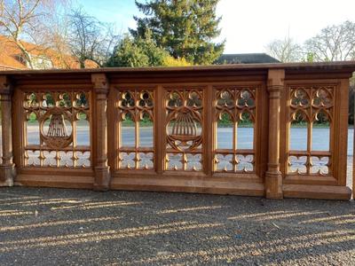 Communion Rails style Gothic - Style en Oak Wood, Belgium 19th century ( anno 1875 )