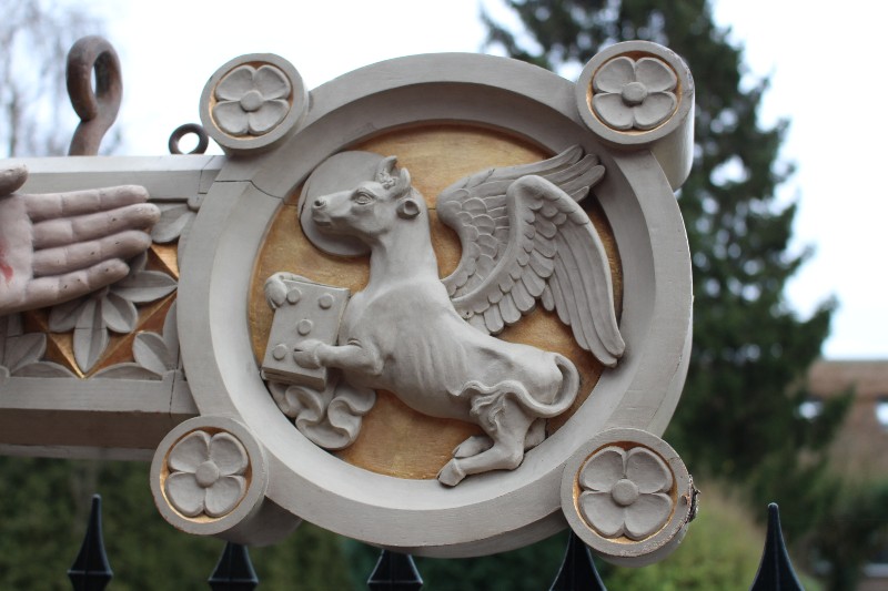 3 Gothic - style Exceptional Fully Hand-Carved Statues  / Gothic St .Mary & Sacred Heart / Romanesque Jesus / Wood / Signed