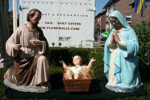 Nativity Set en PLASTER POLYCHROME, Belgium 19th century