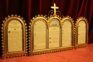 Canon Boards Measurements : 1 X 40 X 34 Cm. 2 X 30 X 18 Cm.  style Romanesque en Brass / Bronze / Gilt, France 19th century