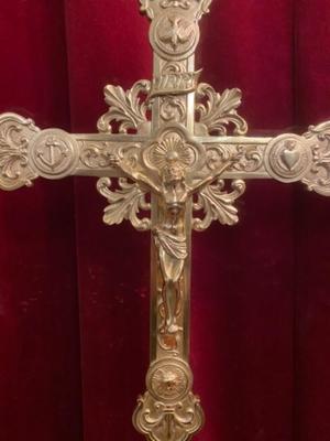 Matching Altar - Crosses style Romanesque en Bronze / Polished and Varnished, France 19 th century ( Anno 1880 )