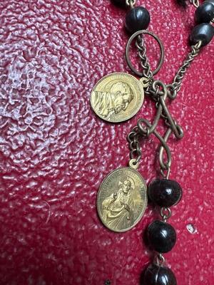 Multiple Lot Of Large Rozaries From Sisters  - Monastery Medallions & Applications style Classicistic en Bronze / Ebony, Netherlands 19 th century