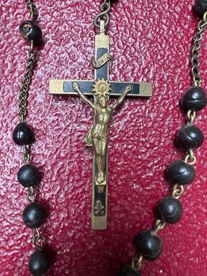 Multiple Lot Of Large Rozaries From Sisters  - Monastery Medallions & Applications style Classicistic en Bronze / Ebony, Netherlands 19 th century
