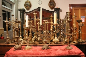 Unique Offer Lot Candlesticks style neo classical en Brass / Bronze, France 19th century