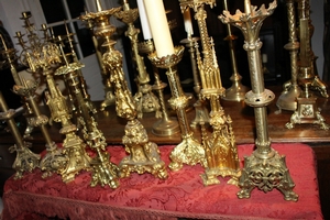 Unique Offer Lot Candlesticks style neo classical en Brass / Bronze, France 19th century
