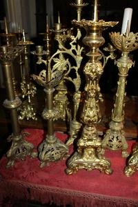 Unique Offer Lot Candlesticks style neo classical en Brass / Bronze, France 19th century