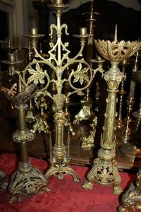 Unique Offer Lot Candlesticks style neo classical en Brass / Bronze, France 19th century