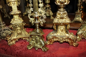 Unique Offer Lot Candlesticks style neo classical en Brass / Bronze, France 19th century