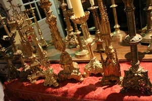 Unique Offer Lot Candlesticks style neo classical en Brass / Bronze, France 19th century