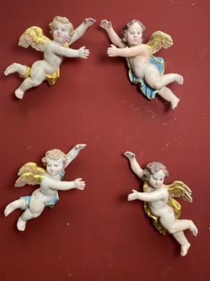 Angels en Composite Polychrome, France 19 th century ( Anno 1875 )