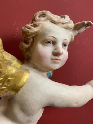 Angels en Composite Polychrome, France 19 th century ( Anno 1875 )