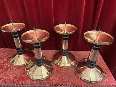 4 art - deco Matching Candle Holders Height Without Pin.