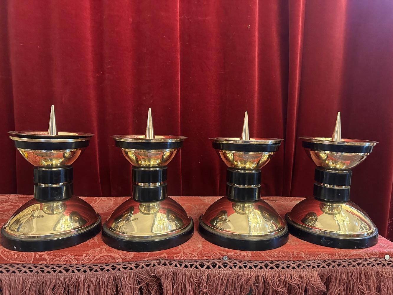 4 art - deco Matching Candle Holders Measures Without Pin