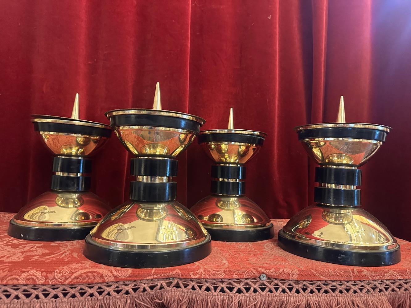 4 art - deco Matching Candle Holders Measures Without Pin