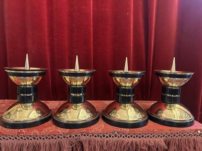 4 art - deco Matching Candle Holders Measures Without Pin