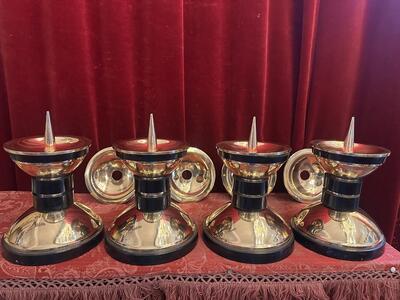 4 art - deco Matching Candle Holders Measures Without Pin