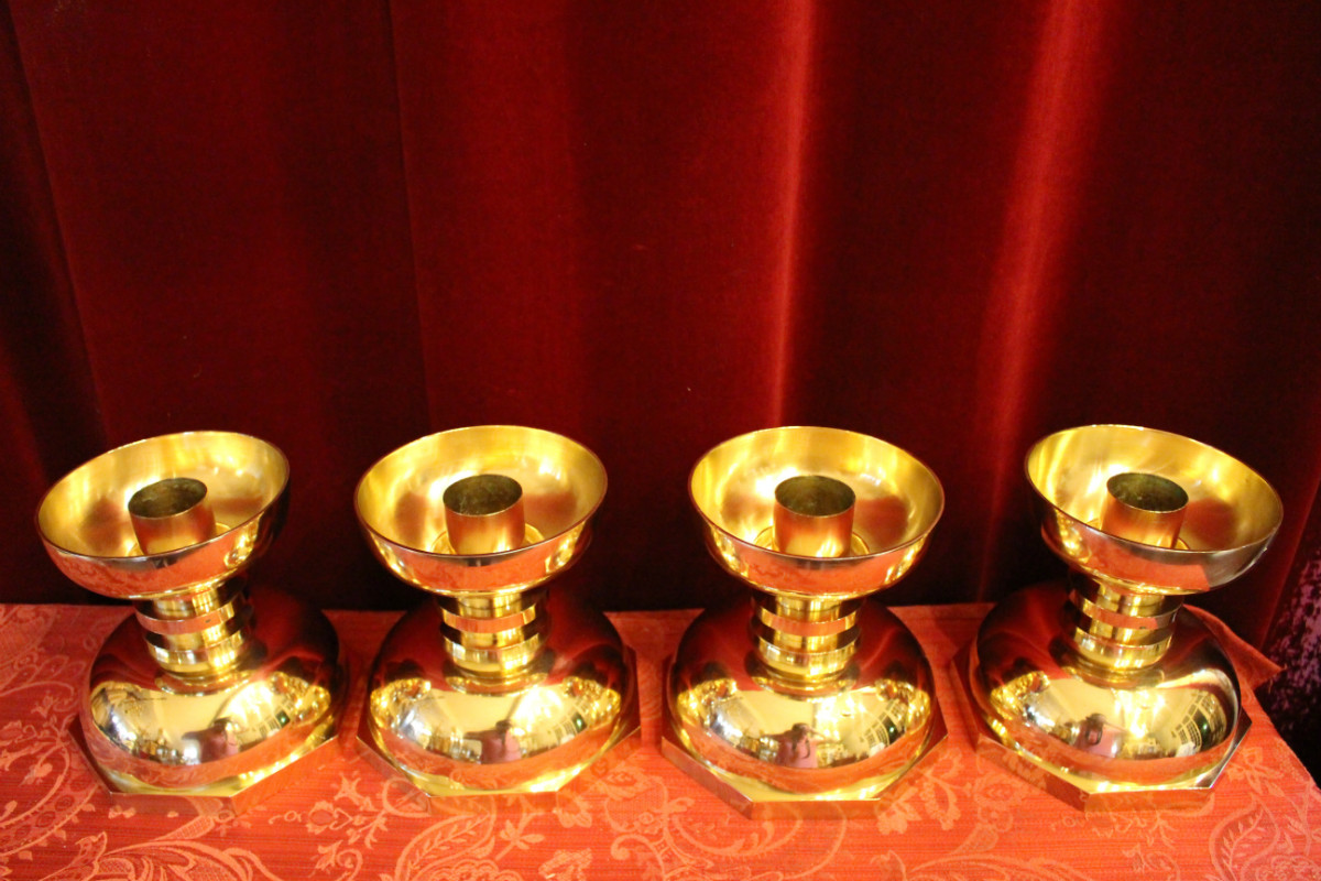 4 ART - DECO Matching Candle Sticks