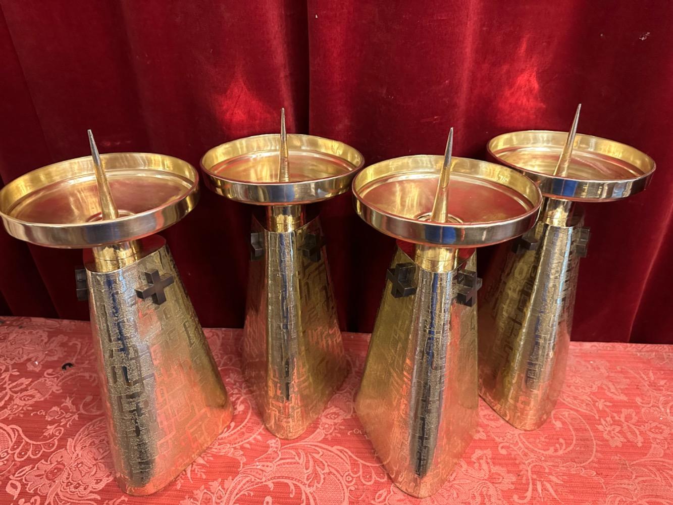 4 art - deco Matching Candle Sticks Height Without Pin.